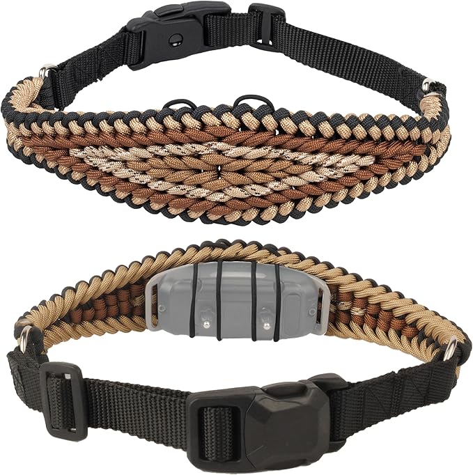 E-Collar Cover - for Large Dogs with 22-25" Neck Size - Adjustable Nylon Cord, Quick Release Buckle, Heavy Duty Loop Strap Compatible with Dogtra, Educator, SportDog, Garmin, Bousnic, Jugbow (Mojave)