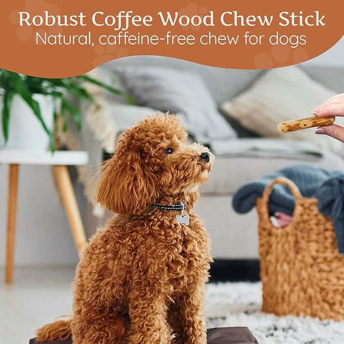 Wildfang® Coffee Wood Dog Chew, XS – Tough Chew Toys for Aggressive Chewers, Dog Teething Toys for Puppies, Training for Chewing Muscles, Coffee Tree Sticks for X-Small Dogs (Under 22 lbs), Pack of 3
