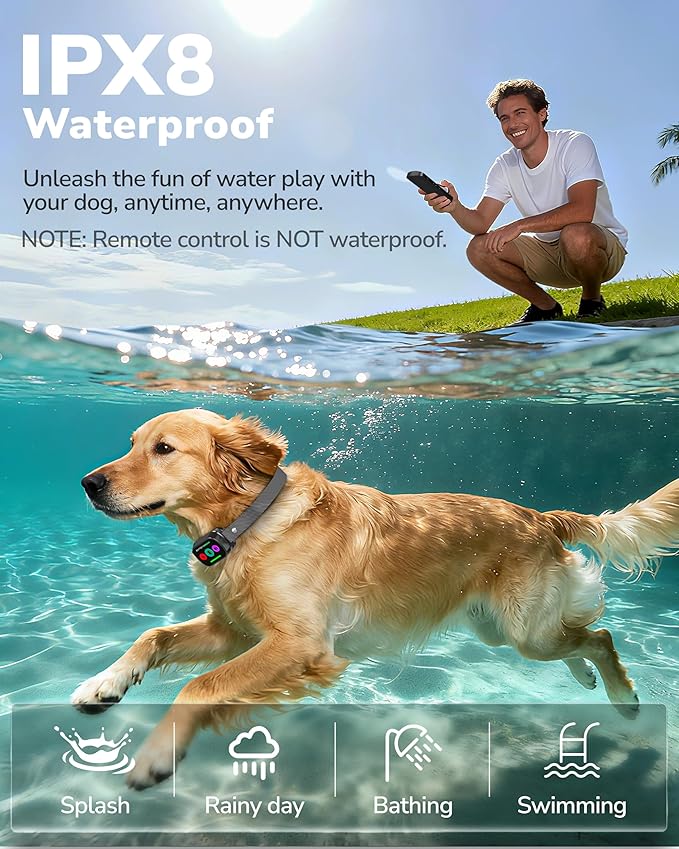 Dog Shock Collar with Remote Control, 3300FT Dog Training Collar with Beep/Vibration/Shock, Security Lock, IPX8 Waterproof Ecollar Rechargeable for Small Medium Large Dogs