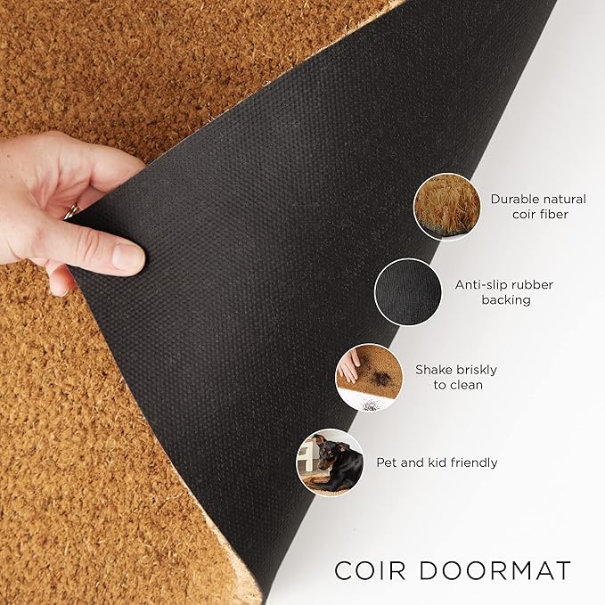 DII Pet Print Collection Natural Coir Doormat, 17x29, Home Dog