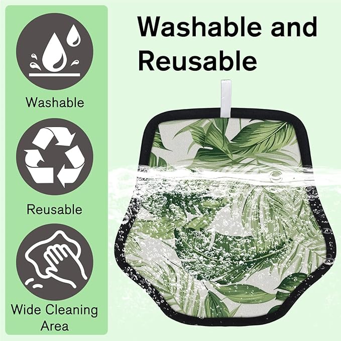 Palm Tree Leaves Electrostatic Pet Hair Removal Glove for Cats & Dogs - Reusable Grooming Mitt for Couch, Carpet, Car Seat & Laundry - Large 9x9 Inch