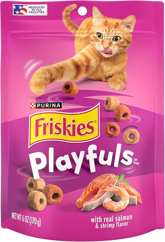 Purina Friskies Playfuls With Salmon and Shrimp Flavor Cat Treats - (Pack of 6) 6 oz. Pouches