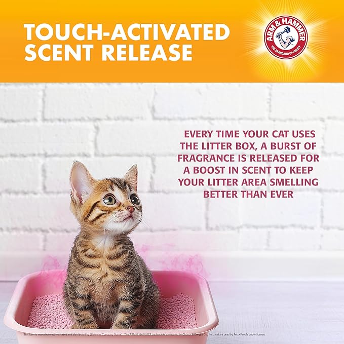 Arm & Hammer Cat Litter Deodorizing Crystals with Baking Soda, Calming Litter Box Odor Eliminator, Dissolving Litter Crystals for Cat Litter Odor Control, Chamomile Scent, 15 Oz