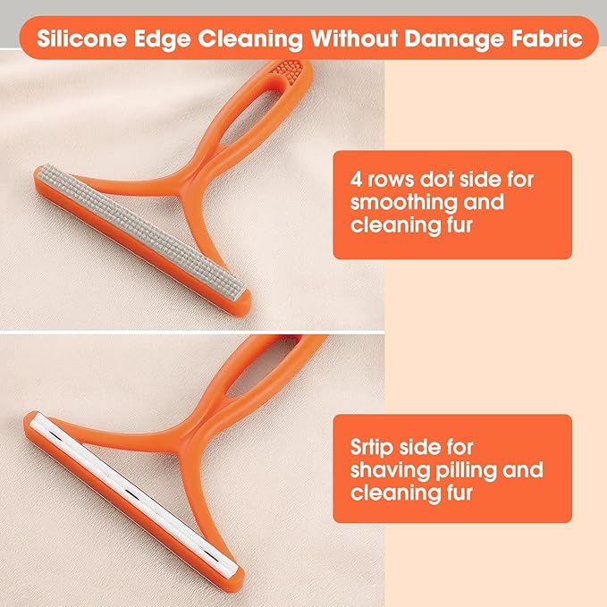 Pet Hair Remover – Double-Sided Reusable Lint Brush for Easy Removal of Pet Hair, Fur & Debris from Furniture, Clothes, and Carpets