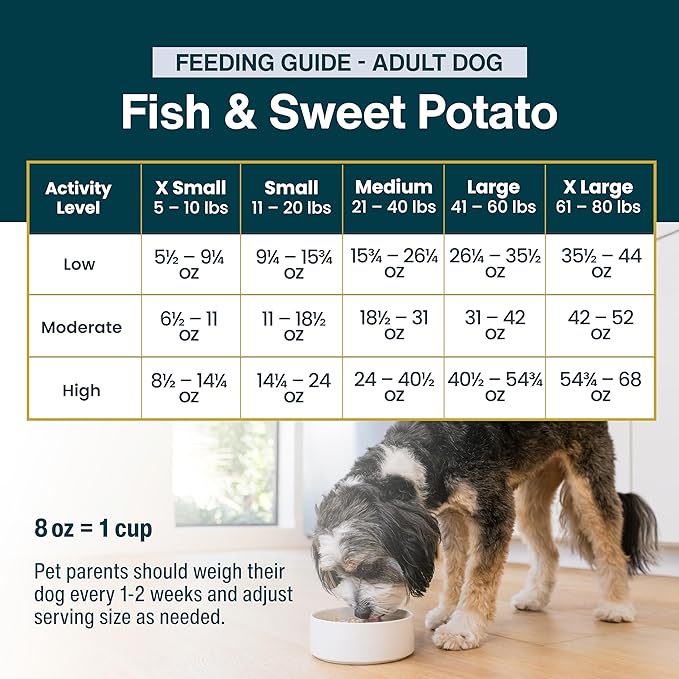 JustFoodForDogs Frozen Fresh Dog Food, Complete Meal or Dog Food Topper, Fish & Sweet Potato Human Grade Dog Food Recipe, 18 oz (Pack of 21)