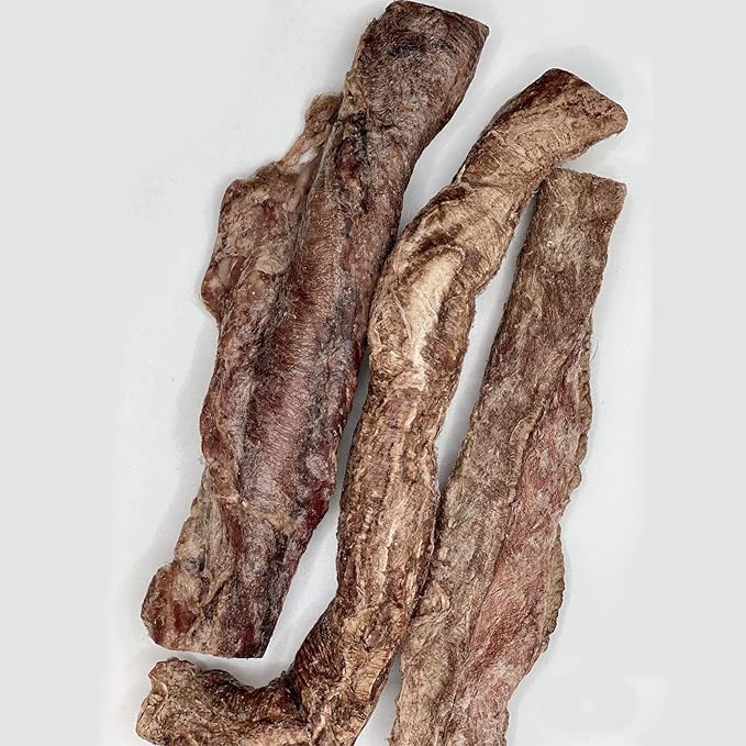 Team Dog Beef Trachea Dog Chews | Single Ingredient Treat | 100% Freeze Dried Beef Gullet Sticks for Dogs | Supports Healthy Teeth & Gums | All Natural Esophagus Dog Treats Made in USA | 3 Per Bag