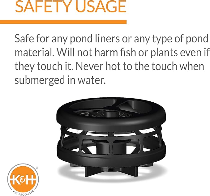 K&H Pet Products Pond Heater for Outdoor Ponds with Fish, Deluxe Thermo-Pond Perfect Climate Deicer, Winter Oxygen Exchange for Live Fish, Thermostatically Controlled, Safety Listed - 7in 250W