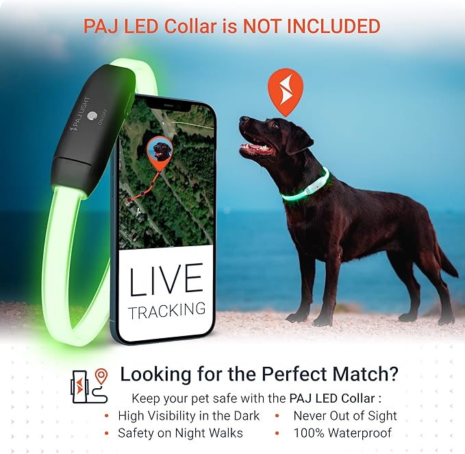 PAJ GPS Dog Tracker - 4G Real-Time Tracking & Runaway Alerts - Waterproof, Long-Range, Smart App Monitor Health & Activity - Fits Any Collar, Mini Device Navigator Chip - Subscription Required - Blue
