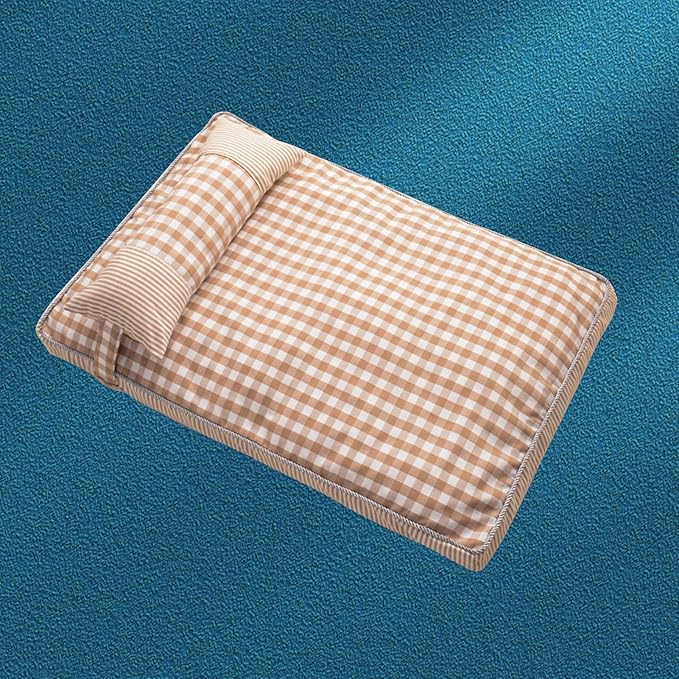 Dog Sofa Bed, Removable Washable Cover, 4 Season Universal, Soft Plush Plaid Cat Bed, Comfortable Pet Supplies (S)