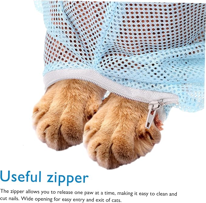 Cat Grooming Bag Muzzle Kitten Bathing Washing Bag Comfortable Net for Cats