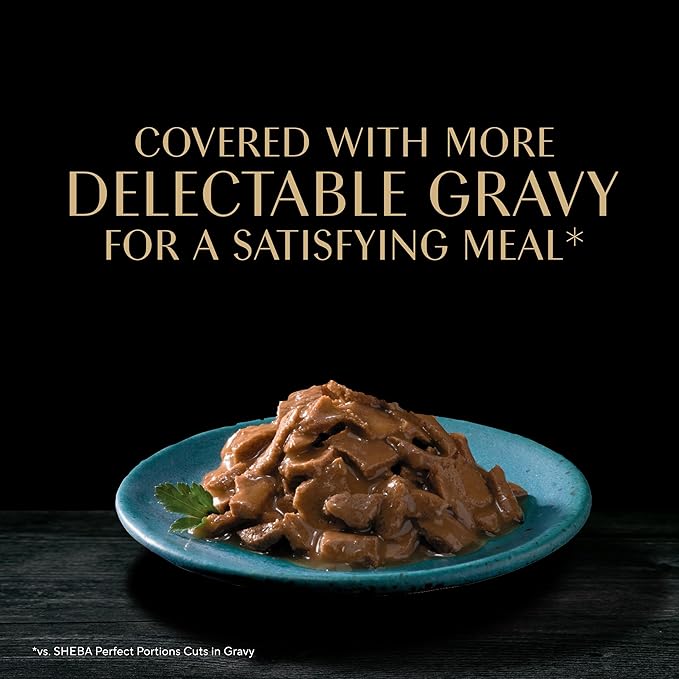 Sheba Perfect Portions Grilled in Savory Sauce Adult Wet Cat Food, Marinated Chicken Entree in Gravy, 2.64 oz. Twin-Pack Trays, 24 Count, 48 Servings