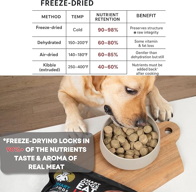 Visionary Pet Foods Low Carb Keto Dry Dog Food – Freeze Dried Raw Real Beef, <1g Net Carbs Per Cup, Grain Free High Protein, Diabetic Friendly, Natural Dog Food Made in USA, 25 oz