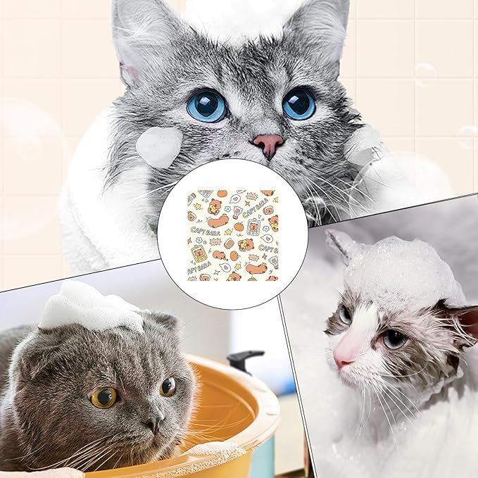AOYEBO Cat Wrap for Cutting Nails Self-Adherent Safe Hold - Soft Polyester Anti-Scratch Escape Restraint, Calming Swaddle for Nail Clipping & Grooming (A)