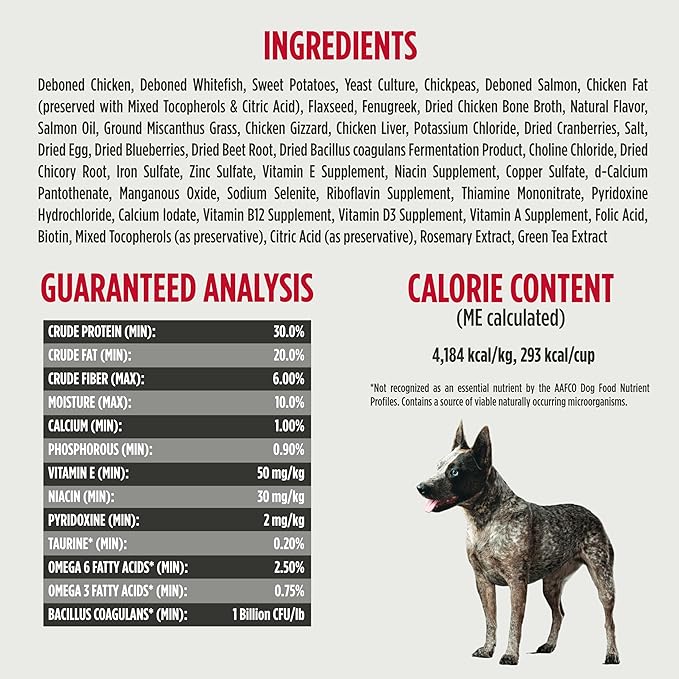 Nulo Freeze-Dried Raw+ Adult Dog Food, Chicken, Whitefish and Salmon, 5 lb Bag