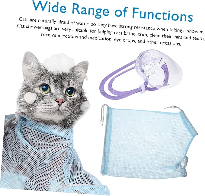 Cat Grooming Bag Muzzle Kitten Bathing Washing Bag Comfortable Net for Cats