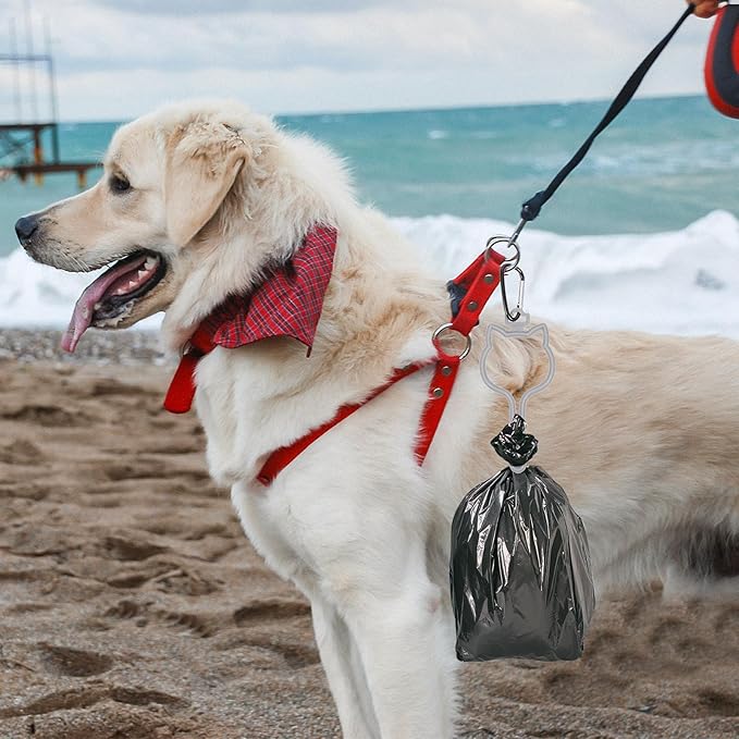 8pcs Dog Poop Bag Holder Clips Hands-free Leash Attachment Plastic Pet Waste Bag Supply Smoke Gray for Walking and Outdoor Use