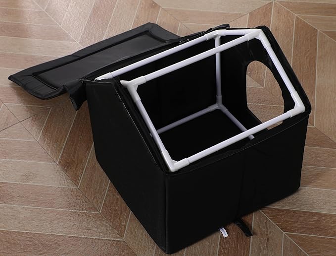 Outdoor Cat House Cat House for Outdoor and Indoor Use - Waterproof Shelter for Cats, Dogs, and Feral Animals (Black cat House, Medium)