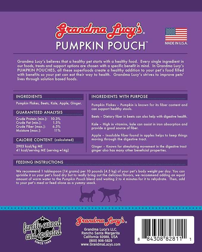 grandma lucy's Pumpkin Pouch Digestive 6oz,Purple