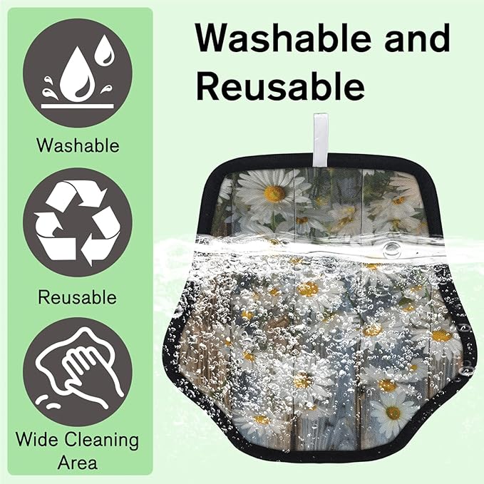 Farmhouse Daisy Electrostatic Pet Hair Removal Glove for Cats & Dogs - Reusable Grooming Mitt for Couch, Carpet, Car Seat & Laundry - Large 9x9 Inch