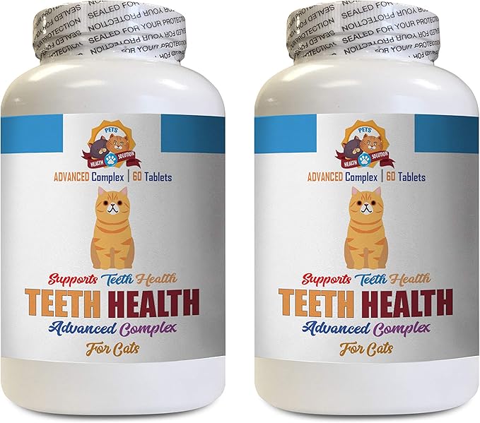 cat Breathe Treats - Cats Teeth Health Complex - Advanced Gum Mouth Bad Breath Health Formula - cat Vitamin b Supplement - 120 Tablets (2 Bottles)