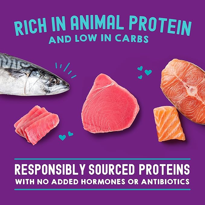 Stella & Chewy's Carnivore Cravings Wet Cat Food - Premium Pouches - Grain Free, High Protein Salmon, Tuna & Mackerel - Perfect for Picky Eaters - Complete Meal or Topper (2.8 oz, 12 Pack)