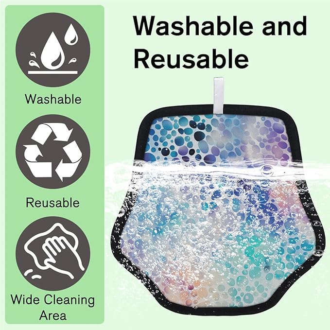 Reusable Pet Hair Removal Glove Abstract Dot Magic Brush for Cat & Dog Hair Remover for Car, Sofa, Bedding, Clothes - 9x9 Mitt Washable