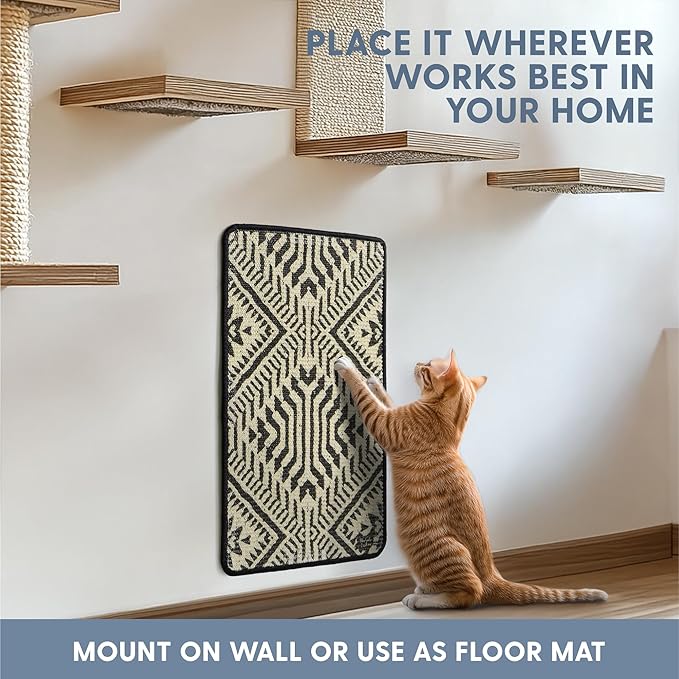 The Cat Ladies Scratching Poster - Wall Scratcher Pads - Scratch Mat Art Print for Indoor Cats - Furniture, Couch, and Carpet Protector - Wall Mounted or Floor Sisal Scratchers
