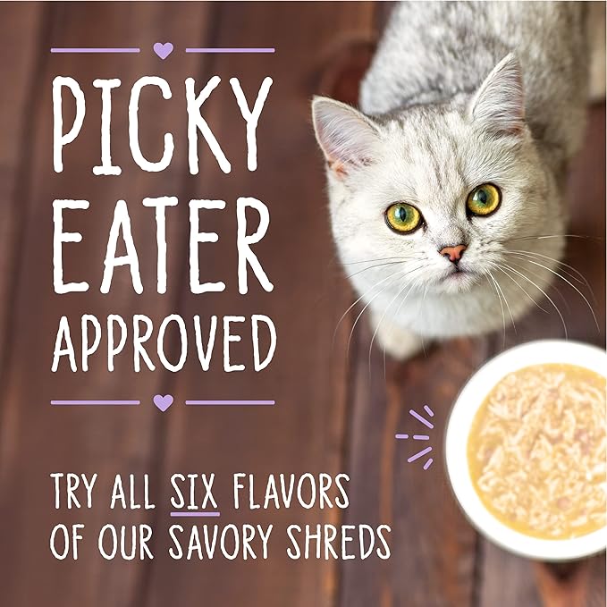 Stella & Chewy's Carnivore Cravings Savory Shreds Cans – Grain Free, Protein Rich Wet Cat Food – Wild-Caught Tuna & Salmon Recipe – (2.8 Ounce Cans, Case of 24)
