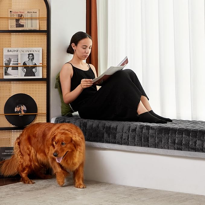 Couch Cover for Dogs Washable,Anti-Slip Back Cat Mat Pet Pad Blanket for Furniture Protector,Fuzzy Pet Sofa Cover for 3 Cushion Couch Sofa Pets Friendly (Dark Gray, 1pc/36"x58"/Seat Cover)