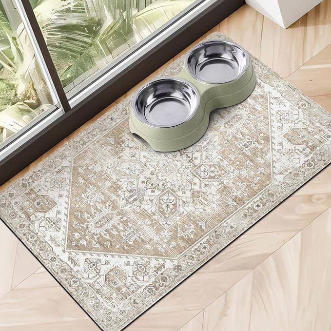Dog Food Mats for Floors, Absorbent Dog Bowl Mat for Food and Water Dispenser Mat, Quick Dry Cat Food Mat Pet Supplies