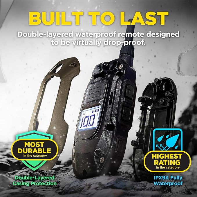 Dogtra 1900X E-Collar with Remote [New Edition] 35 lbs+, 3/4 Mile Range, LED Light, 100 Levels of Precise Control for Stubborn Dogs, Waterproof, Boost for Quick Recall, Vibration, Safety Lock & Tone