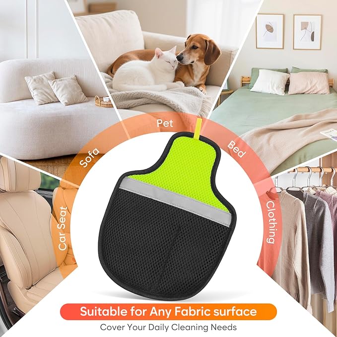 Flashseen Pet Hair Removal Glove for Cats & Dogs, Reusable Electrostatic Pet Hair Gloves, Pet Hair Remover Tool for Clothing, Couch, Carpet, Car Seat (Black)