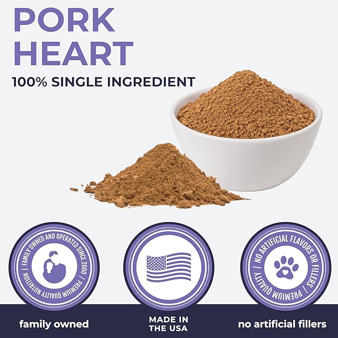 Momentum Carnivore Nutrition Freeze-Dried Pork Heart Pet Food Topper – Single-Ingredient, All-Natural Topper – High-Protein for Dogs and Cats, Grain-Free and Made in The USA– (3.75 oz Bag)