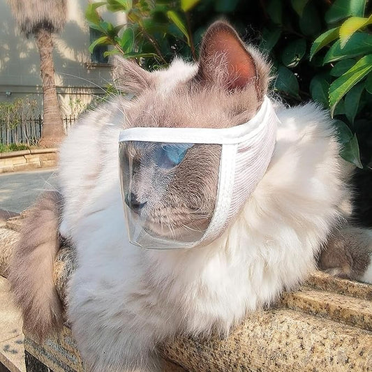 Genérico Cat Muzzle for Nail Cutting, Breathable Guard | Calming Hood for Cats to Cut Nails - for Indoor Travel and Veterinary Visits All Breeds Small Medium