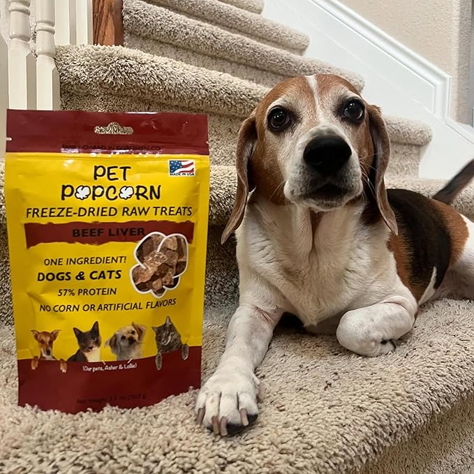 Freeze-Dried Raw Treats - Beef Liver - 2.5oz Bag, Dog & Cat Snacks, Single Ingredient, Natural, Pet Food Topper, Protein‑Packed Meat