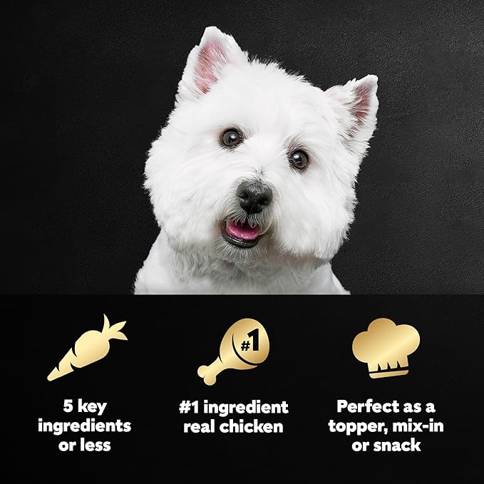 Cesar Simply Crafted Wet Dog Food Toppers for Dry Food, Chicken and Chicken, Carrots & Green Beans Meal Topper Variety Pack, 1.3 oz. Tubs, 8 Count (Pack of 2)