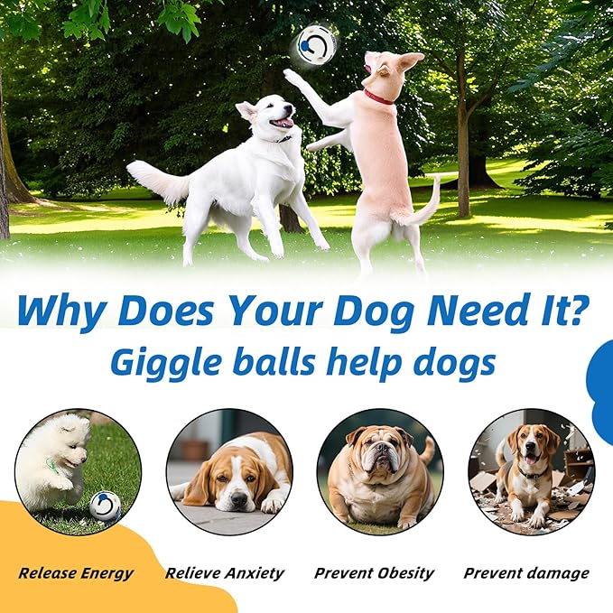 Glow in The Dark Dog Toys Ball, Interactive Dog Ball, Shaking with Gibbering Sound, XS, 2.75 in (7 cm)