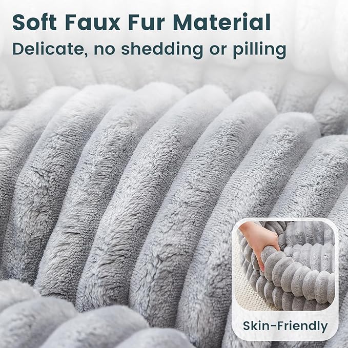 Donut Pet Bed for Cats & Small Dogs, Fluffy Warm Round Bed, Machine Washable with Anti-Slip Bottom, Indoor Use, Gray, 28"x28"x5"