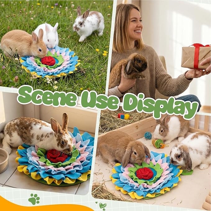 Interactive Feeding Fun, Dog Sniffing Mat, 15.7x11.8 Inch Puzzle Toy with Hidden Pockets, Slow Feeder Dispenser, Enrichment Gear with Colorful Style, Indoor Supply for Puppy and Small-Pet