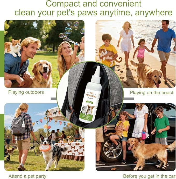 Dog Paw Cleaner 3.4oz - No Rinse Toe Cleanser for Sensitive Paws, Relieves Paw Licking, Deep Cleans Paws & Toe Crevices, Soothes & Moisturizes, Safe for Puppies to Large Pets