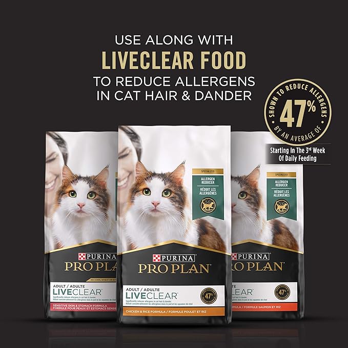 Purina Pro Plan Rinse Free, Allergen Reducing Dry Shampoo for Cats, LIVECLEAR Cleansing Foam - 8.5 oz.