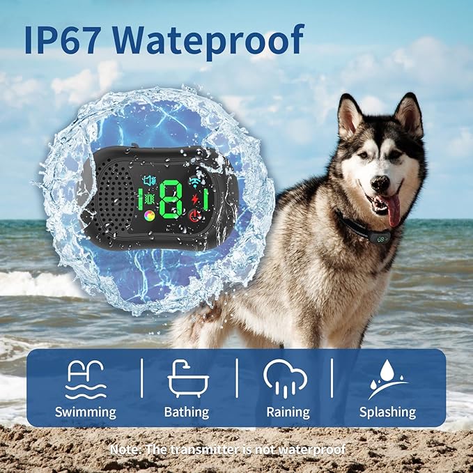 Dog Training Collar with Remote - 4900FT Dog Shock Collar for IP67 Waterproof with 4 Training Modes, Security Lock，Rechargeable E-Collar for All Breeds（10-120lbs）