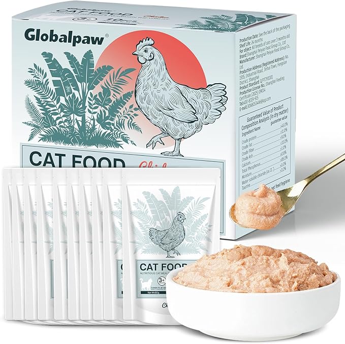Lickable Wet Cat Food Treats for Adult & Senior Cats, Premium Wet Pet Food Delectables Bisque for Cats Chicken Recipe Protein-Rich - (Pack of 10) 2.8 oz Pouches