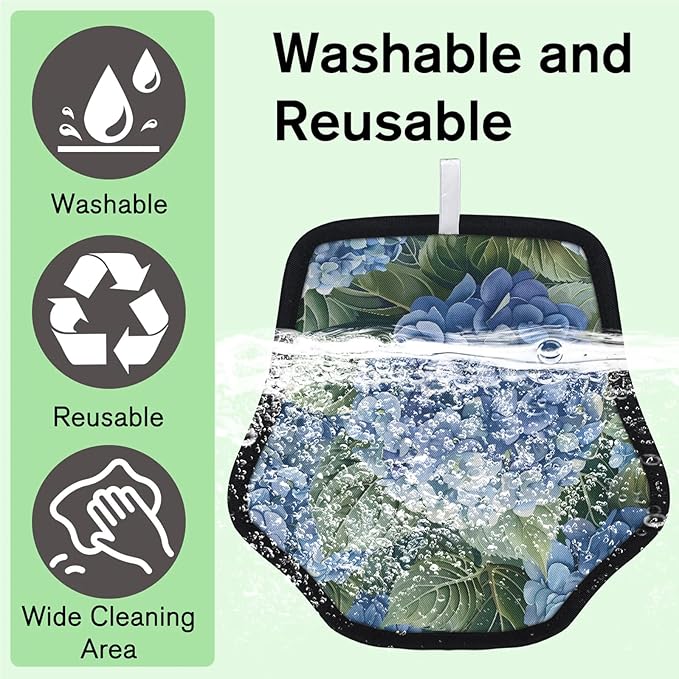 Reusable Pet Hair Removal Glove Hydrangeas Magic Brush for Cat & Dog Hair Remover for Car, Sofa, Bedding, Clothes - 9x9 Mitt Washable