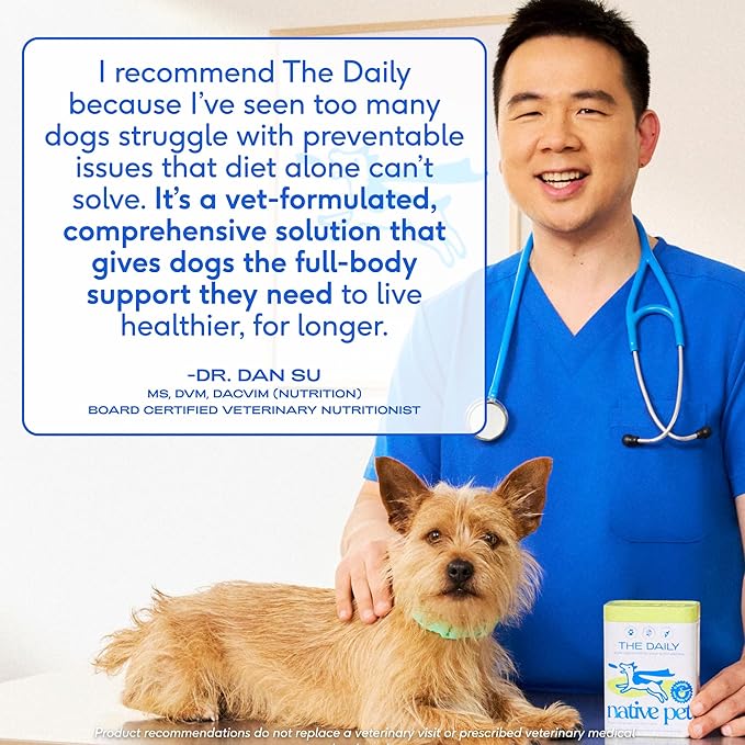 Native Pet Dog Vitamins & Supplements - 11-in-1 Multivitamin Powder for Dogs Food Topper - Collagen, Glucosamine, Probiotics, Omega & More- Supports Healthy Gut, Mobility & Overall Health -60 Scoops