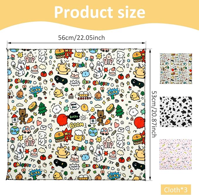 3Pcs Cat Grooming Wrap, Self Adherent Cloth Cat Swaddle Wrap for Cutting Nails,Scratch-Resistant Cat Restraint Wrap,Multi-use Pet Cat Burrito Wrap Blanket for Nail Clipping Ear Cleaning Teeth Brushing