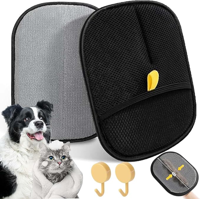 Upgrade Electrostatic Gloves Pet Hair, Reusable Pet Hair Remover Electrostatic Gloves, Pet Hair Remover Mitt with Static Charge for Dogs & Cats, for Furniture, Clothes, Bedding (1PC,B)