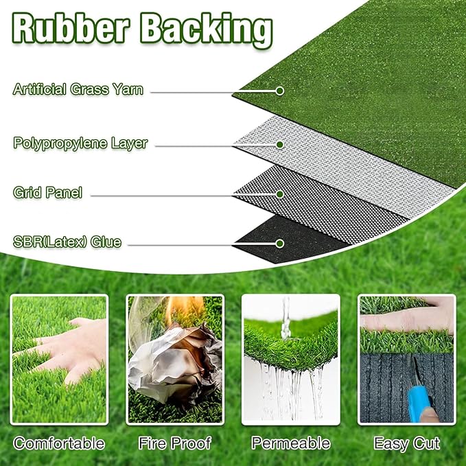 GLOBREEN Artificial Grass for Dogs Potty, 3FTx5FT Puppy Grass Pee Pad, Indoor Outdoor Pets Turf Fake Grass Rug for Balcony Patio