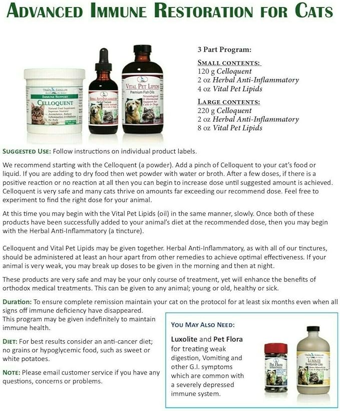Vitality Science Advanced Immune Restoration Supplements for Cats | Intense Regeneration Protocol | Helps with Pain Relief (Medium)