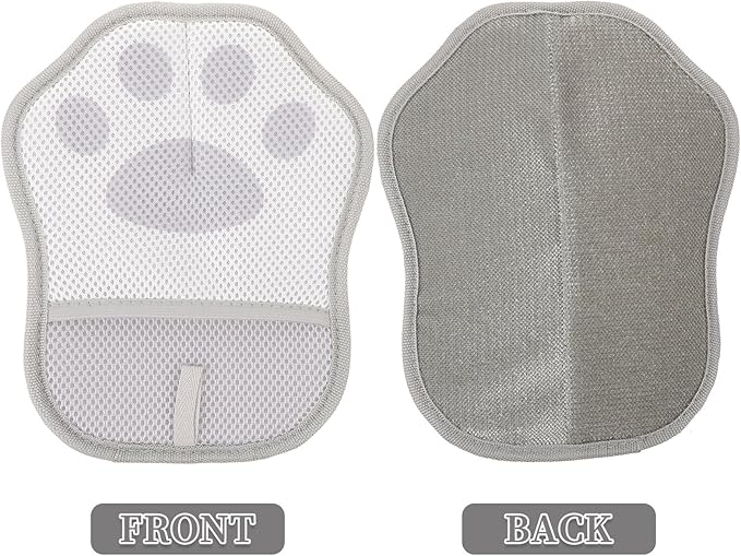 3pcs Pet Grooming Gloves Electrostatic Hair Removal Mitts for Cats and Dogs Gray Efficient Pet Hair Remover Gloves Suitable for Bathing and Shedding